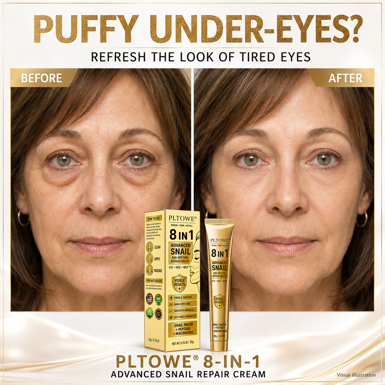 2026 New & Upgraded: 90% OFF ✅ PLTOWE® 8-IN-1 Advanced Snail Age-Defying Repair Cream